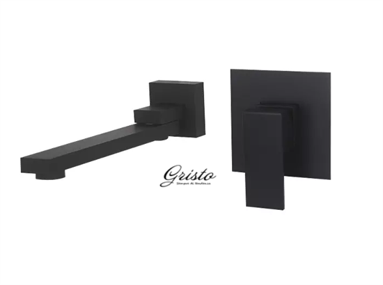 Смеситель для раковины встраиваемый Gristo Black GB-4010 черный матовый - фото 4531