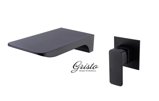 Смеситель для раковины встраиваемый каскадный Gristo Black GB-4003 черный матовый - фото 4551