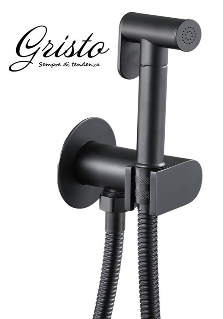 Гигиенический душ с прогрессивным смесителем встраиваемый Gristo Black GB-3043 черный матовый - фото 4693