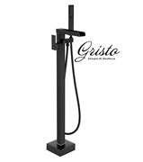Каскадный смеситель для ванной напольный Gristo Black GB-4036 черный матовый