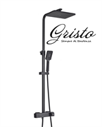 Душевая система (стойка) с прогрессивным смесителем настенная Gristo Black Progressive GBP-4060 черная матовая