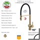 Смесители для кухни с гибким изливом и магнитным держателем Gristo Gold Matte GGM-3102 матовое золото 1911 - фото 6602