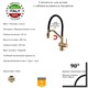 Смесители для кухни с гибким изливом и магнитным держателем Gristo Gold Matte GGM-3100 матовое золото 1924 - фото 6657